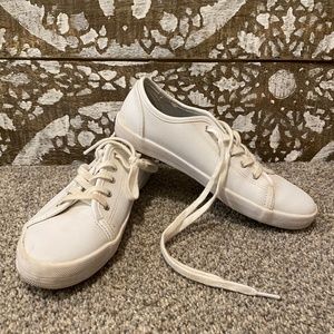 Girls White Leather Keds Sneakers Size 3